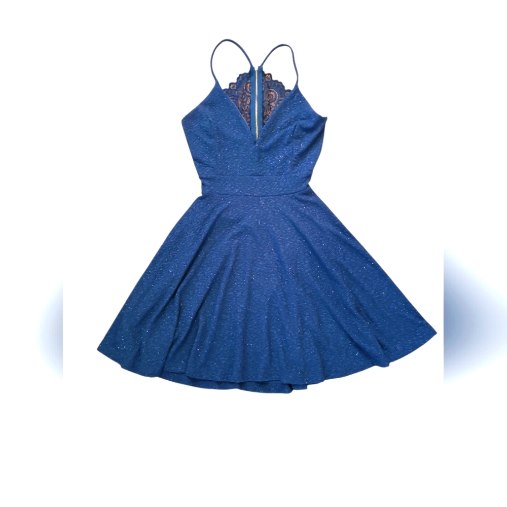 Windsor Glittering Formal Homecoming Navy Dress